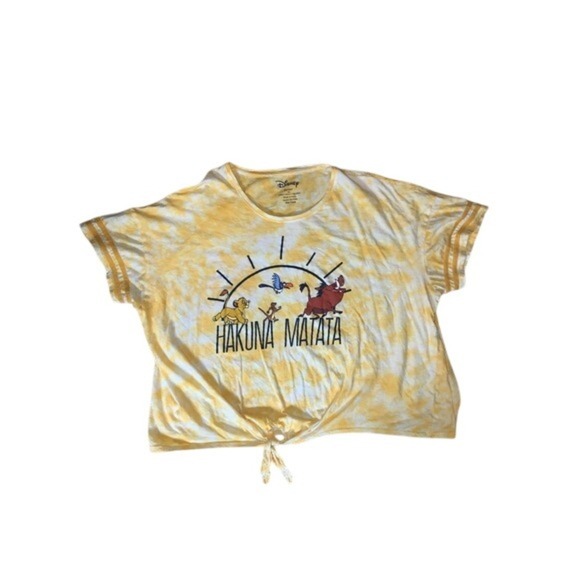 Disney Tops - ✨Disney Lion King Hakuna Matata Tie-Front T-Shirt Yellow - Women's 4X‎